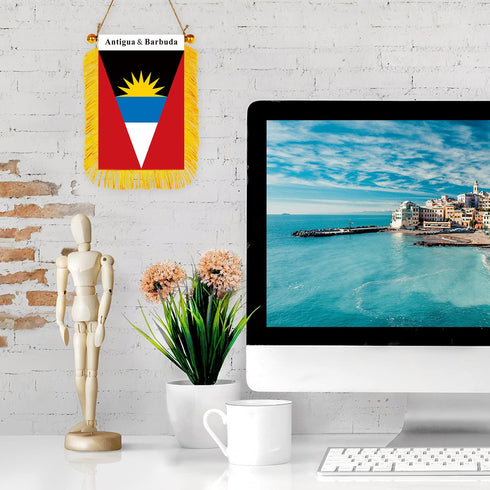 Antigua & Barbuda Rearview Mirror Flag - CaribeHeart Antigua